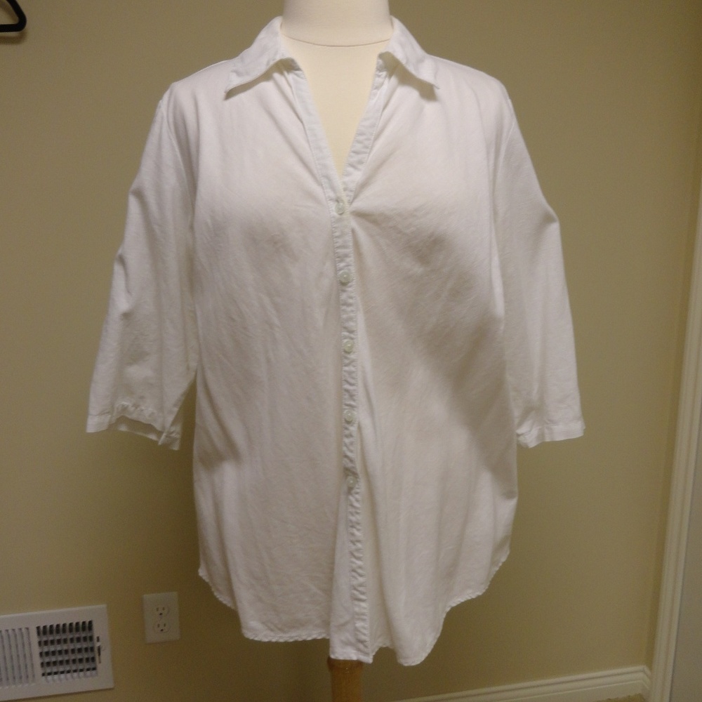 White Linen top 3/4 sleeves